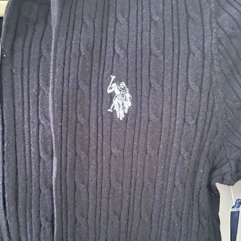 Polo Black Full Zip Cable-knit Hoodie, Small, NWT - Picture 2 of 9